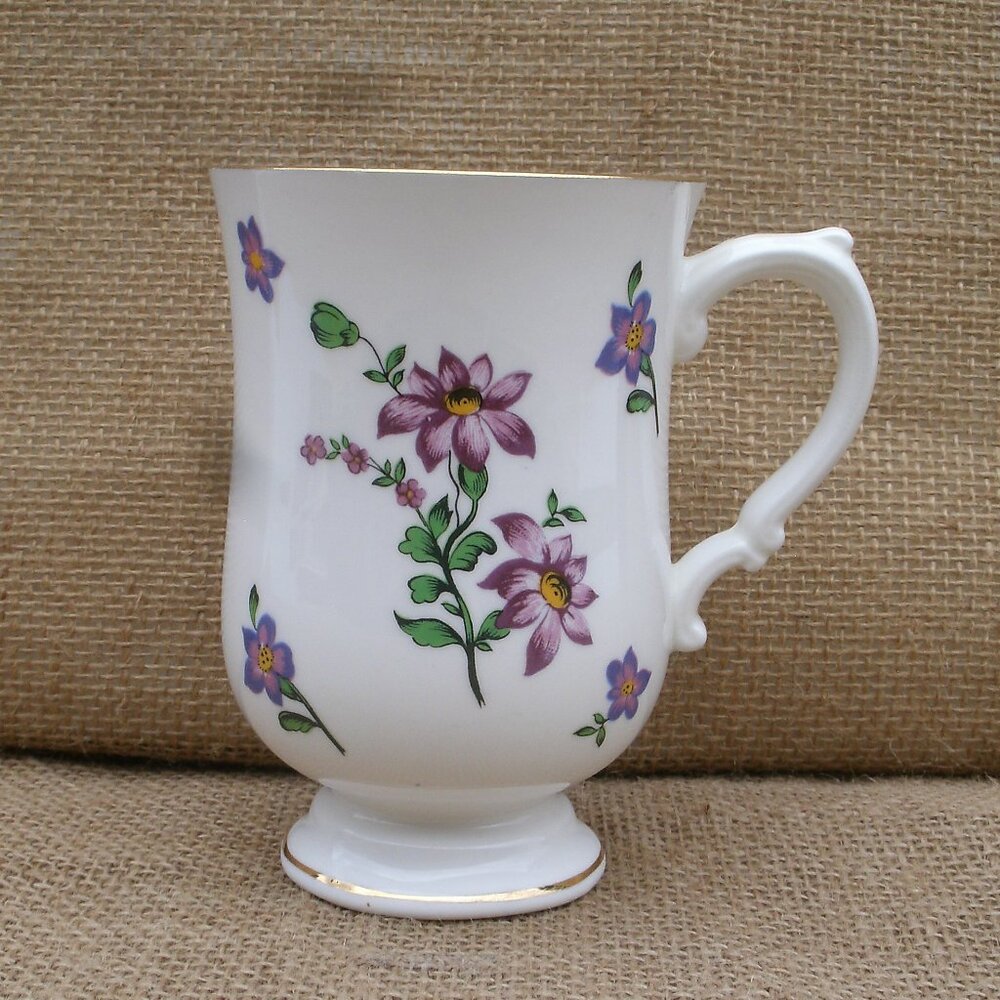 Vintage Royal Victoria Purple Flower Mug